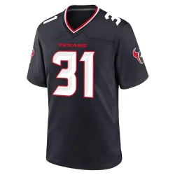 Houston Texans Men's Game Navy Team Jersey (31 Dameon Pierce)
