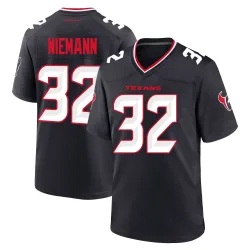 Houston Texans Men's Game Navy Team Jersey (32 Nick Niemann)