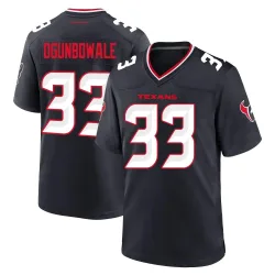 Houston Texans Men's Game Navy Team Jersey (33 Dare Ogunbowale)
