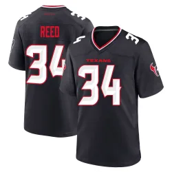 Houston Texans Men's Game Navy Team Jersey (34 Jaylen Reed)