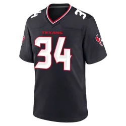 Houston Texans Men's Game Navy Team Jersey (34 Jaylen Reed)
