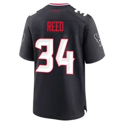 Houston Texans Men's Game Navy Team Jersey (34 Jaylen Reed)