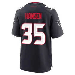 Houston Texans Men's Game Navy Team Jersey (35 Jake Hansen)