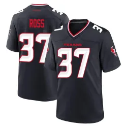 Houston Texans Men's Game Navy Team Jersey (37 D'Angelo Ross)