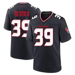 Houston Texans Men's Game Navy Team Jersey (39 Henry To'oTo'o)