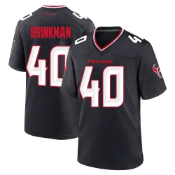 Houston Texans Men's Game Navy Team Jersey (40 Austin Brinkman)