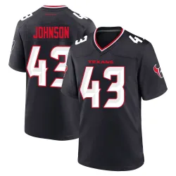 Houston Texans Men's Game Navy Team Jersey (43 Jakob Johnson)