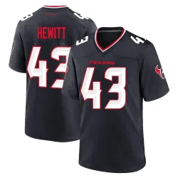 Houston Texans Men's Game Navy Team Jersey (43 Neville Hewitt)