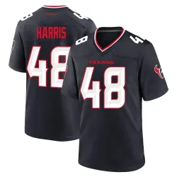 Houston Texans Men's Game Navy Team Jersey (48 Christian Harris)