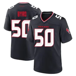 Houston Texans Men's Game Navy Team Jersey (50 Solomon Byrd)