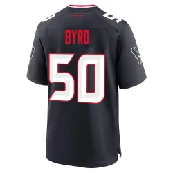 Houston Texans Men's Game Navy Team Jersey (50 Solomon Byrd)