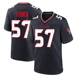 Houston Texans Men's Game Navy Team Jersey (57 Blake Fisher)