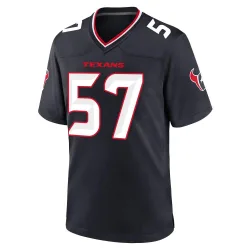 Houston Texans Men's Game Navy Team Jersey (57 Blake Fisher)