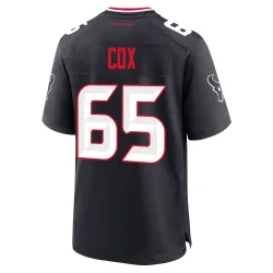 Houston Texans Men's Game Navy Team Jersey (65 Eli Cox)