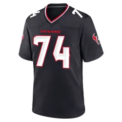 Houston Texans Men's Game Navy Team Jersey (74 Cam Robinson)