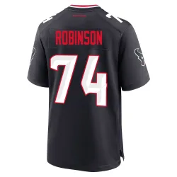 Houston Texans Men's Game Navy Team Jersey (74 Cam Robinson)