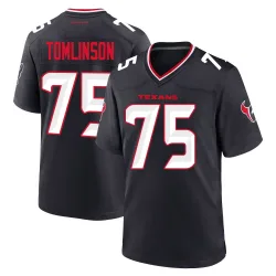 Houston Texans Men's Game Navy Team Jersey (75 Laken Tomlinson)