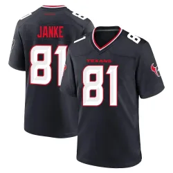Houston Texans Men's Game Navy Team Jersey (81 Jaxon Janke)