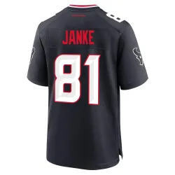 Houston Texans Men's Game Navy Team Jersey (81 Jaxon Janke)