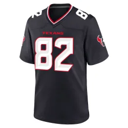 Houston Texans Men's Game Navy Team Jersey (82 Jaylin Noel)