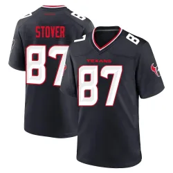 Houston Texans Men's Game Navy Team Jersey (87 Cade Stover)