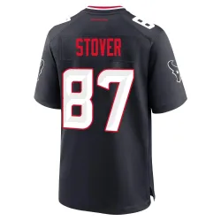 Houston Texans Men's Game Navy Team Jersey (87 Cade Stover)
