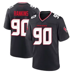 Houston Texans Men's Game Navy Team Jersey (90 Sheldon Rankins)