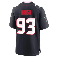Houston Texans Men's Game Navy Team Jersey (93 Kurt Hinish)