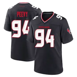 Houston Texans Men's Game Navy Team Jersey (94 Jayden Peevy)