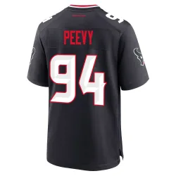 Houston Texans Men's Game Navy Team Jersey (94 Jayden Peevy)
