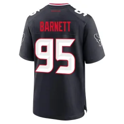 Houston Texans Men's Game Navy Team Jersey (95 Derek Barnett)