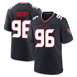 Houston Texans Men's Game Navy Team Jersey (96 Denico Autry)
