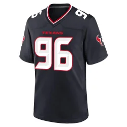 Houston Texans Men's Game Navy Team Jersey (96 Denico Autry)
