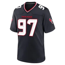 Houston Texans Men's Game Navy Team Jersey (97 Mario Edwards Jr.)