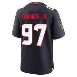 Houston Texans Men's Game Navy Team Jersey (97 Mario Edwards Jr.)