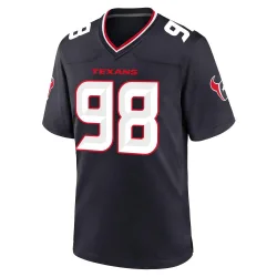 Houston Texans Men's Game Navy Team Jersey (98 Tim Settle Jr.)