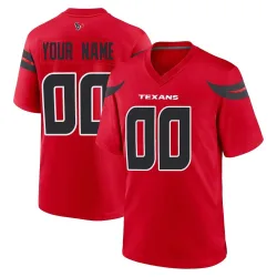 Houston Texans Men's Game Red Alternate Jersey (00 Custom)
