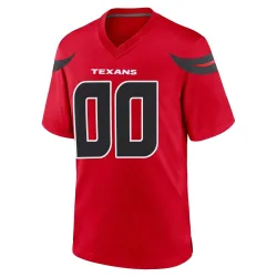 Houston Texans Men's Game Red Alternate Jersey (00 Custom)