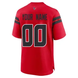 Houston Texans Men's Game Red Alternate Jersey (00 Custom)