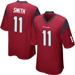 Houston Texans Men's Game Red Alternate Jersey (11 Tremon Smith)