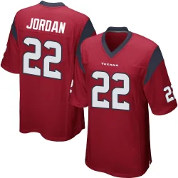 Houston Texans Men's Game Red Alternate Jersey (22 Jawhar Jordan)