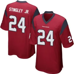 Houston Texans Men's Game Red Alternate Jersey (24 Derek Stingley Jr.)