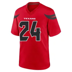 Houston Texans Men's Game Red Alternate Jersey (24 Derek Stingley Jr.)