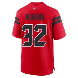 Houston Texans Men's Game Red Alternate Jersey (32 Nick Niemann)