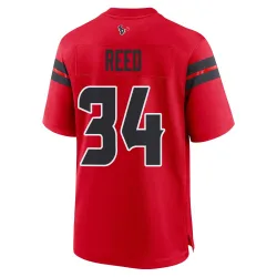 Houston Texans Men's Game Red Alternate Jersey (34 Jaylen Reed)