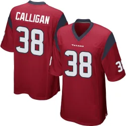 Houston Texans Men's Game Red Alternate Jersey (38 Keydrain Calligan)