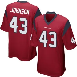 Houston Texans Men's Game Red Alternate Jersey (43 Jakob Johnson)