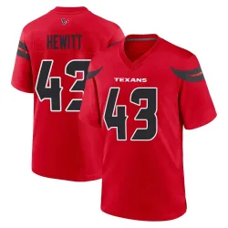 Houston Texans Men's Game Red Alternate Jersey (43 Neville Hewitt)