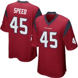 Houston Texans Men's Game Red Alternate Jersey (45 E.J. Speed)