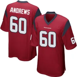Houston Texans Men's Game Red Alternate Jersey (60 Jake Andrews)